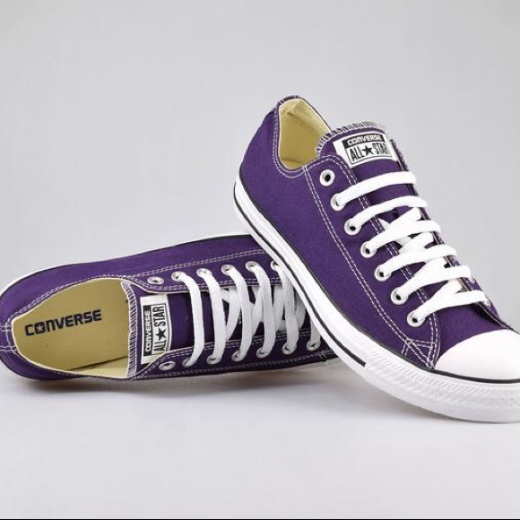 purple low top converse